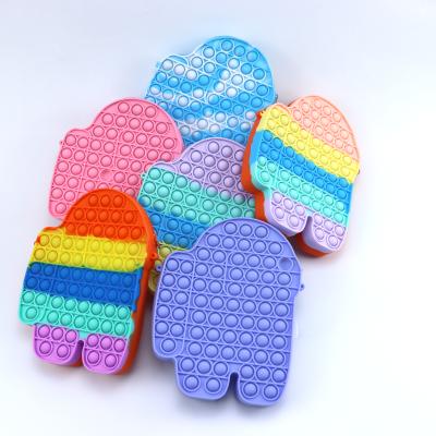 China Waterproof Children's Silicone Bubble Pen Bag Fashion Wallet Jigsaw Puzzle Unzip Sensory Bag for sale