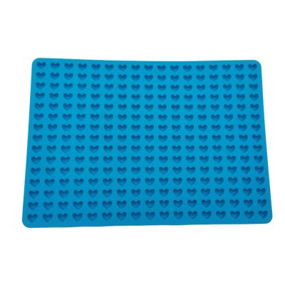 China Sustainable Silicone Baking Mat Cooking Sheets 255 Cavities Mini Heart Shaped Silicone Mold For Cookies for sale