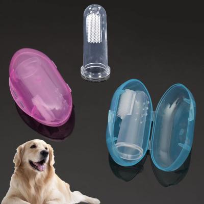 China Portable Pet Care Oral Brush To Protect Teeth Silicone Finger Toothbrush Easy To Wear And Clean for sale