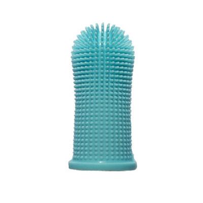 China Portable Soft Finger Toothbrush Pet Silicone Care Dog Cat Oral Cleaning Brush for sale