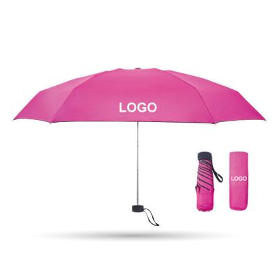 China Minimalist Mini Umbrella High Quality 5 Fold Best Price For Kids With Logo Prints Folding Umbrella. for sale