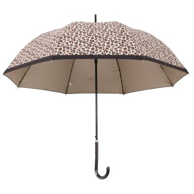 China Minimalist Factory Direct Supplier Women Fashion Leopard Print Straight Umbrella for sale