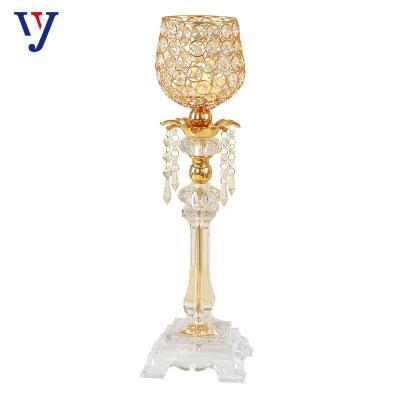 China Home Wedding Decoration Gold Candlesticks For Dining Table Centerpieces Party for sale