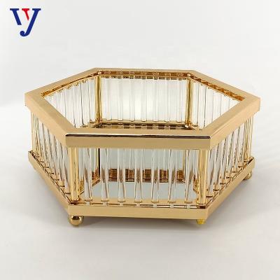 China Factory Direct Sale Stocked Charger Glass Christmas Gold Fruit Trays Child Dining Sets Kitchen Dishes for sale