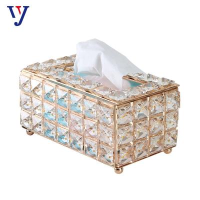 China Wholesale European minimalist factory fashion toilet paper metal bracket gold and silver car tissue box for sale