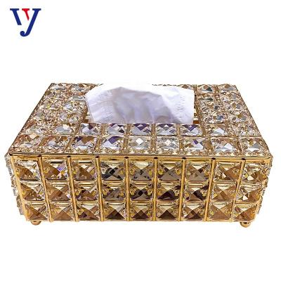 China Hot Selling Car Plating Metal Tissue Holder Golden Minimalist Fast Delivery Cover Paper Rattan Plastic Luxury Box for sale