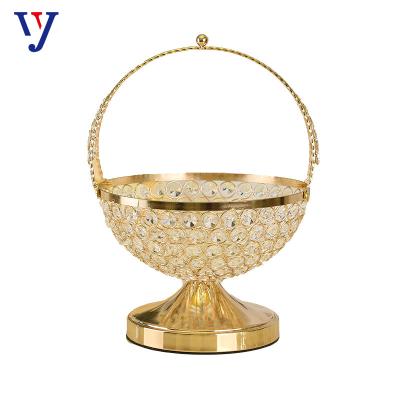 China Stocked European crystal club table candlestick dish home fashion fruit basket living room tea table handheld decoration for sale