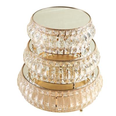 China Creative Crystal Holder Metal Cake Shelf Snack Cake Stand For Wedding for sale