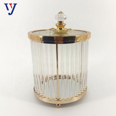 China Genuine Steamable Plastic Glass Containers Set Crystal Wedding Lids Crystal Candy Jar for sale