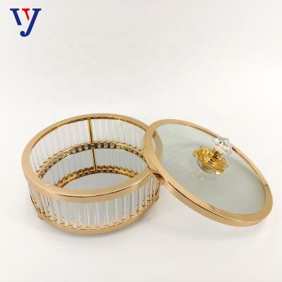 China Best Selling Ceramic Tray Serving Glass Charger Christmas Set Steamable Gold Bowl Restaurant Fruit Basket Bamboo Dishes for sale