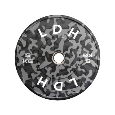 China New Arrival Fitness Gym Set Factory Price Weightlifting Spot Discs Camouflage Universal Rubber Weightlifting LDH Bumper Plates for sale