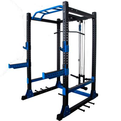 China Universal Multifunctional LDH Power Rack Power Cage With Lat And Row Attachment Pull Down Press Power Squat Cage for sale