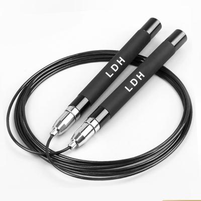 China Custom Wholesale Durable Adjustable Wire Logo Stainless Steel Jump Rope Speed ​​Jump Rope Aluminum PVC Manufacturer for sale