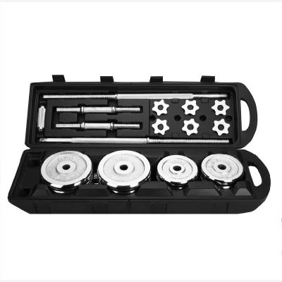 China Hot Selling Gym Fitness Equipment Home Gym Dumbbell LDH Plated Free Weights Set With Plastic Box Adjustable Dumbbell Set for sale