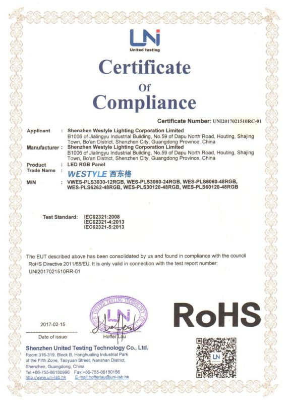 RoHS - Shenzhen Westyle Lighting Corporation Limited