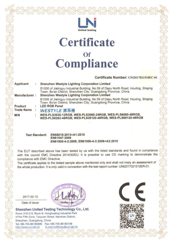 CE - Shenzhen Westyle Lighting Corporation Limited