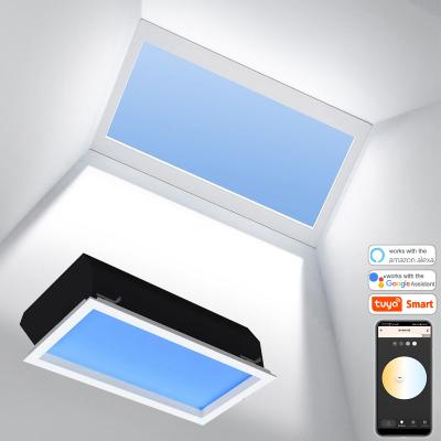 China Rhythm Function LED Skylight Blue Sky Ceiling Blue Sky Simulator 3060 Panel Modern Sound Biological Artificial Natural Sunlight Panel Skylight for sale