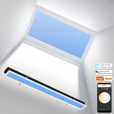 China Westyle 140*1150mm Function Rhythm Blue Sky Virtual Sunlight LED Skylight Panel 50W Skylight LED Sunlight Simulator Biological Artificial Ceiling for sale