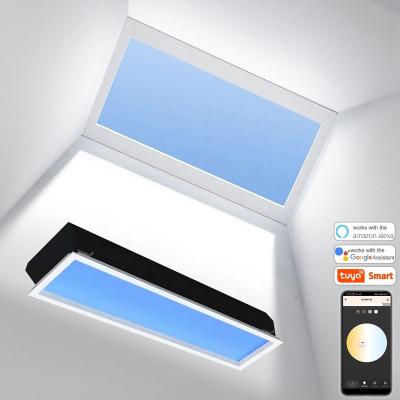 China Biological Function Rhythm Skylights 300*1200mm 100W LED Sky Sunlight Nanotechnology Panel Skylight Artificial Blue Sky Light Indoors for sale