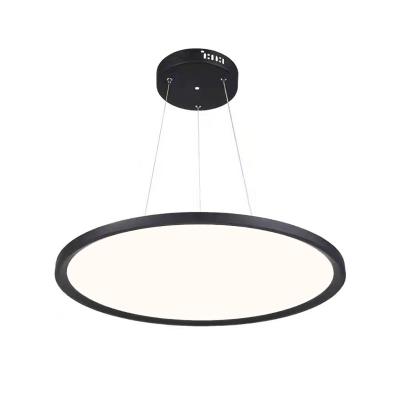 China Ultra-bright D400MM Large Industrial Round Thin Flat Panel Light Commercial Office Home Ultra Thin Pendant Lamp Recessed Around LED Panel Light for sale