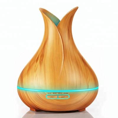 China Wooden Humidifier Ultrasonic Electric Petal Aroma Oil Diffuser Aromatherapy Humidifier Machine for sale