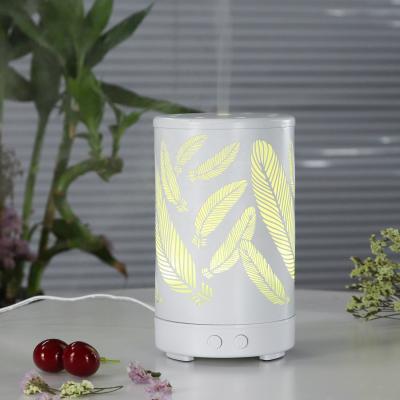 China New 100ml Air Diffuer 2020 Aroma Humidifier Iron Metal Ultrasonic Aroma Essential Oil Diffuser Mist Maker With 7 Colors Changing Light Bedroom for sale