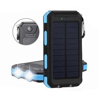 China 2020 Solar Power Bank Universal Charger Cell Phone 10000 Mah Waterproof Solar Power Bank 20000 Mah For iPhones And Android Phones for sale