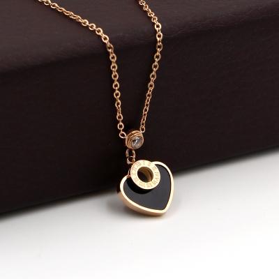 China 2022 New Four Color Environmental Friendly Love Heart Pendant Necklace For Women Wedding Jewelry Rose Gold Classic Shell Necklaces N101 for sale