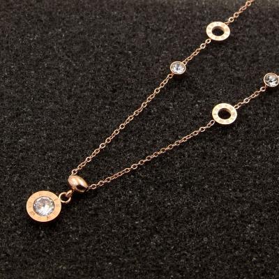 China Fashion Women Necklace Stainless Steel Environmental Friendly Necklaces With Roman Numeral Luxury Women Wedding Jewelry Necklaces N304 for sale