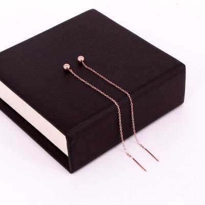 China Simple CLASSIC Vintage Ear Line Long Chain Earrings For Women Rose Gold Color Jewelry Fashion Long Drop Earrings Jewelry E411 for sale