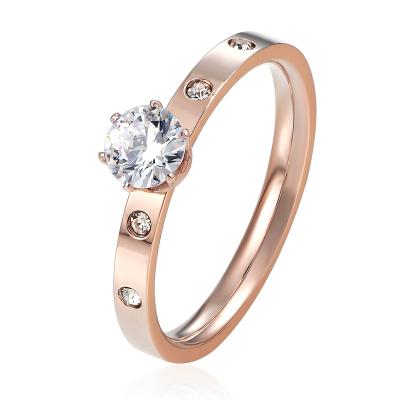 China New Titanuim Steel 2022 Casual/Sports 3 Band Ring Crystal Ring For Women Couple Finger Color Wedding Size5-9 R008 for sale