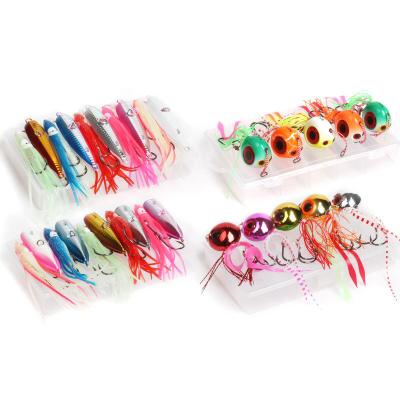 China Realistic Multiple Skirt Grouper Octopus Head Lead Jig Metal Set Inchiku Models 40G-200G Slow Casting Lure Fishing Combo Jigger Bait for sale