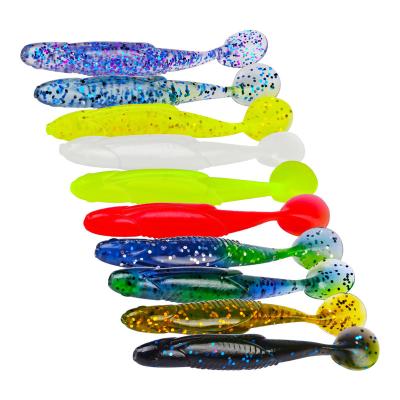 China 10PC/Bag Soft Silicone 9.5cm New Style Soft Wormbaits With T Tail Plastic Fishing Lure for sale