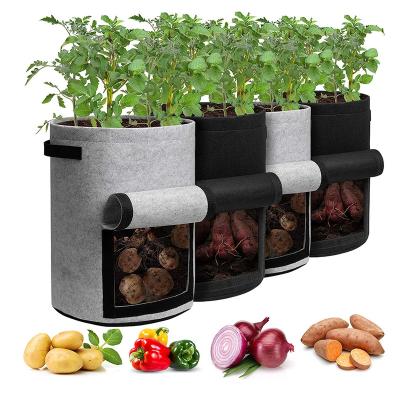 China Country Potato Grow Bags, Garden Planting with Durable Handle, Thickened Nonwoven Fabric Pots for Tomato, Vegetable and Fruits for sale