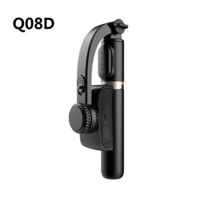 China 90 degrees/time (automatic/manual) Q08d Selfie Gimbal Dual Fill Light Selfie Stick Wireless Remote Control Stand Single-axis Handheld Stabilizer Tripod for sale