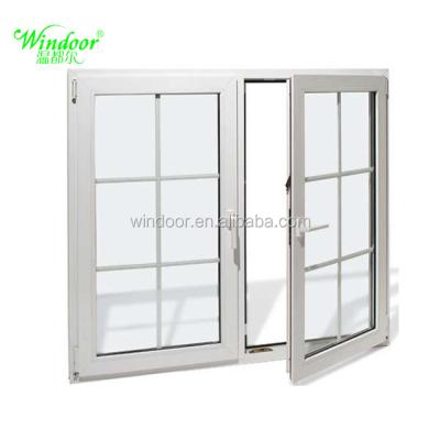 China exterior white pvc profile double swing sheet casement upvc windows prices for sale