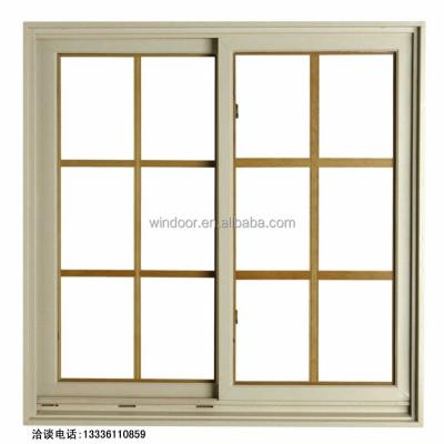 China Sliding Exterior Double Panels PVC Sliding Window / Casement Window / Fix PVC Windows With Window Grille Design for sale