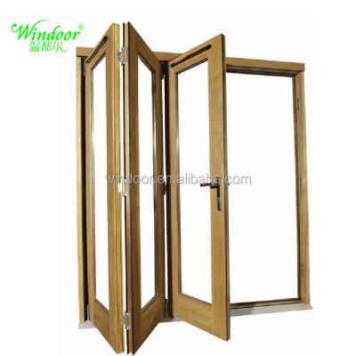 China Screen Folding Powder Coated Aluminum Folding Doors Install 6mm+12A+6mm Glass Aluminum Low-E Folding Doors for sale