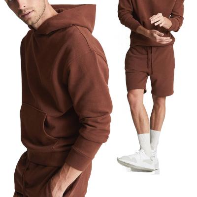 China 2022 Logo Cotton Oversized Men's Breathable Sportswear High Quality Private Label Hoodies and Sweatshirts Shorts Tracksuit Set for sale