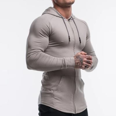 China Newest Gym Antibacterial Cotton Fitness Tracksuits Fine Mens Zipper Hoodies Sweatshirts, Mens Workout Cardigan Zip Up Custom Hoodies for sale