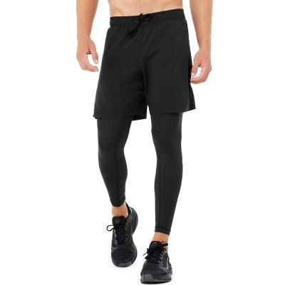 China Breathable Sweat-Wicking Mens Jogging Wear Slim Fitted Pocket Compression Gaiters 2 Running Tights In 1 Mens Sport Pants for sale