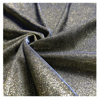 China Breathable Glitter metallic fabric material supplier lame knitted pink glitter lurex fabric for clothes textile with glitter clothing for sale