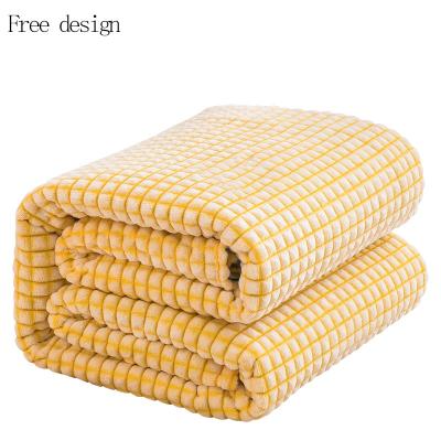 China 2021 hot sale high quality 100% polyester knitted waffle blanket from memory for sleep for sale