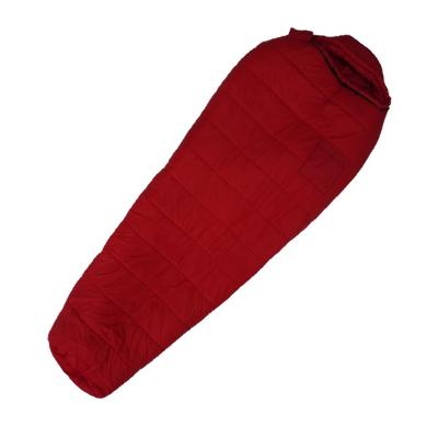 China 2021 Mummy Design Solid Color Special Red Camping Mummy Sleeping Bag For Explorer Adventurer for sale