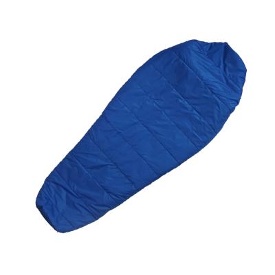 China Urltra-Light Mummy Solid Color Easy Storage Usage-Resistant Comfort Mummy Blue Sleeping Bag For Camping for sale