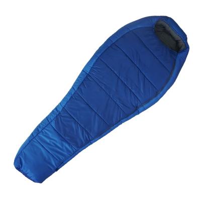 China Mummy Solid Color Easy Storage Wear-Resistance Waterproof Lengthen Comfort Mummy Blue Sleeping Bag For Camping for sale