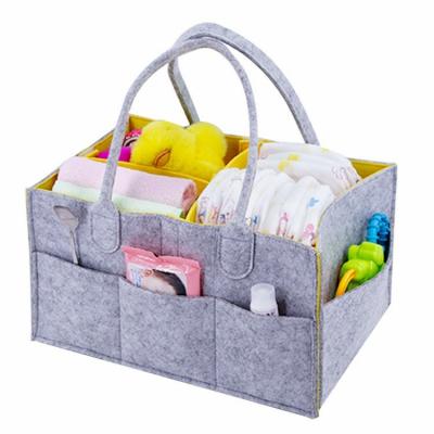 China Custom Multi-Pocket Portable Multi Pocket Felt Diaper Cart Bag For Mother for sale