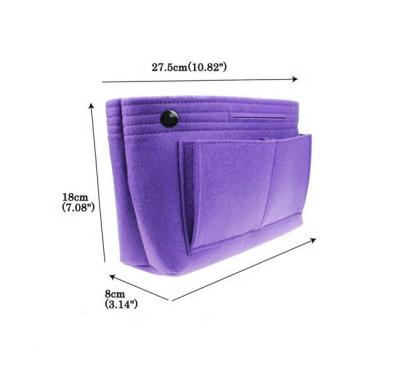 China Eco - Friendly Fashion Felt Container Cosmetic Bag Felt Purple And Green Color Bag for sale