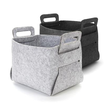 China Sustainable Handmade Portable Something Storage Felt Basket for sale