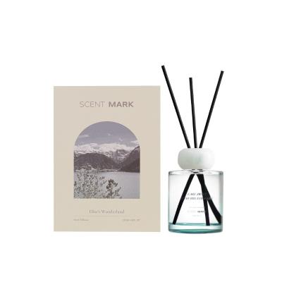 China Gift & Craft Glass aroma oil bottle with reed diffuser sticks air freshener perfume glass reed diffuser bottle with box for sale